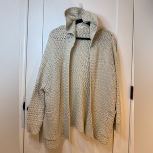 Garage Women’s Beige Cardigan Knit Hooded sweater Size M/L Oversized
